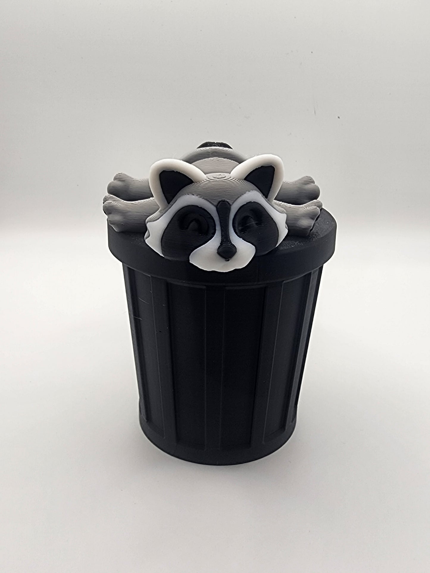 3D Printed Raccoon with Trash Bin