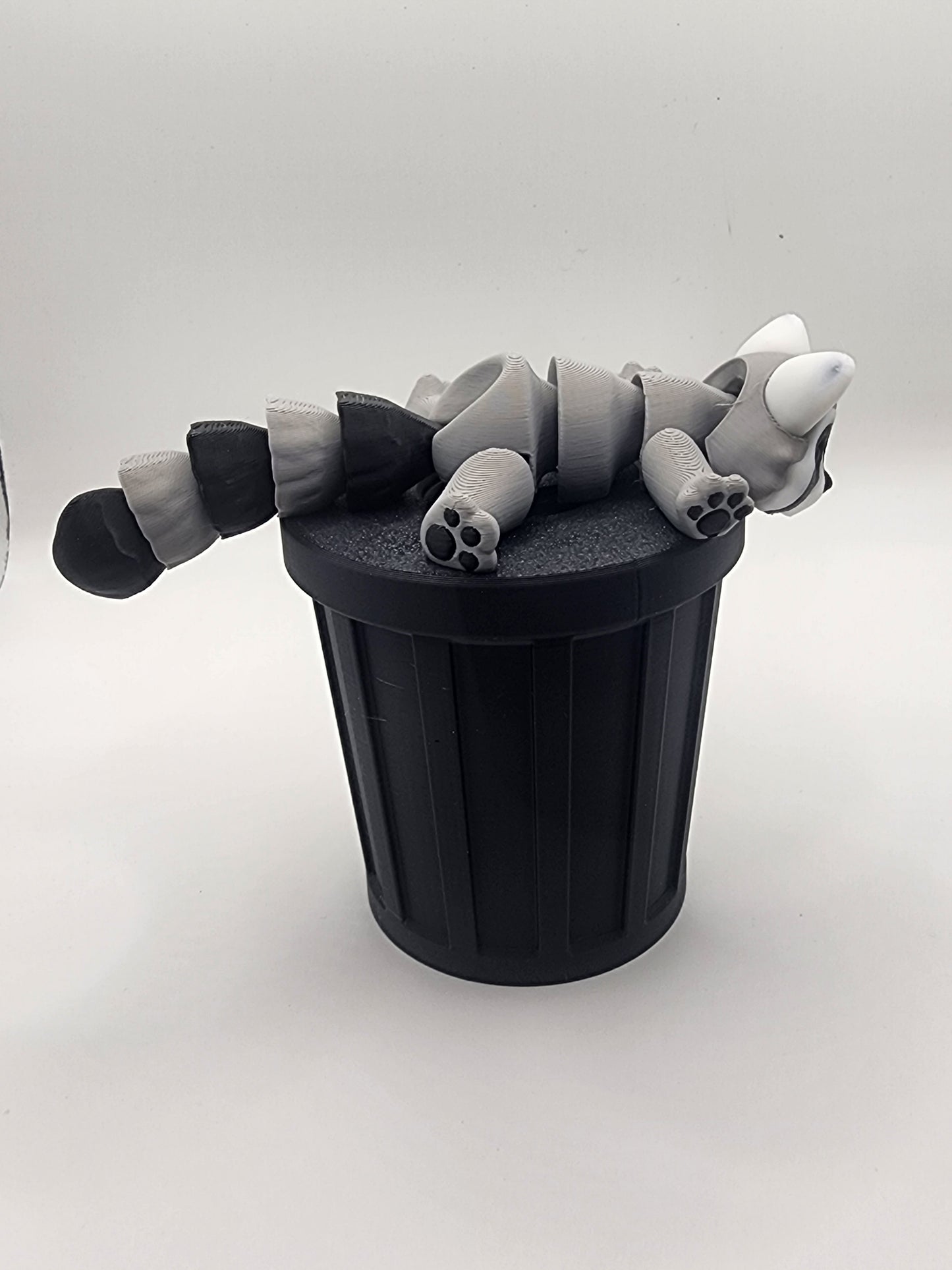 3D Printed Raccoon with Trash Bin