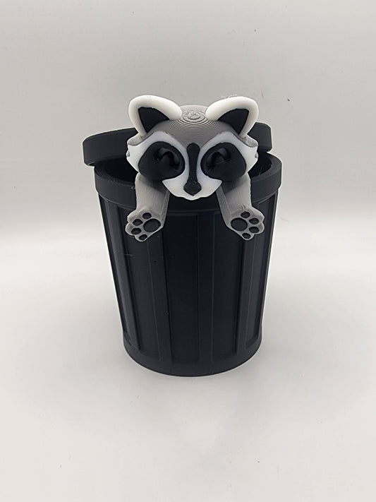 3D Printed Raccoon with Trash Bin